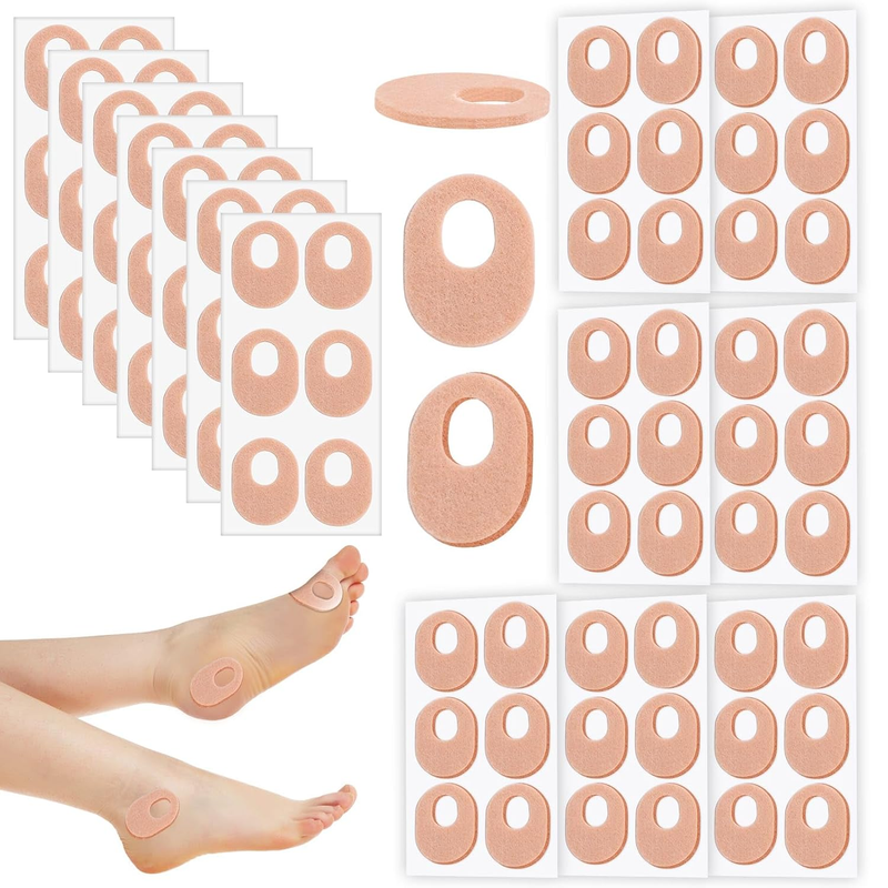 Shynek 42 Pcs Callus Pads Soft Felt Callus Oval Shape Cushion Pads for Bottom of