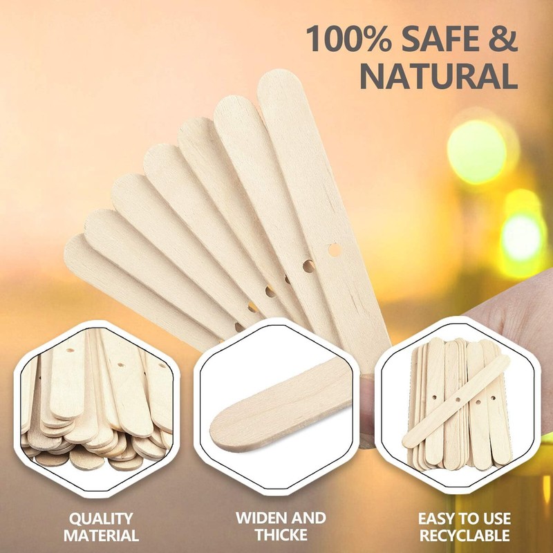 100Pcs Wooden Candle Wick Holders, Candle Wick Centering Devices Candle DIY
