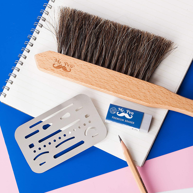 Dusting Brush, Drafting Brush, Eraser Shield and Eraser