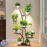 MOSTWOGO Plant Stand with Grow Light for Indoor Plants, 6 Tiered Metal Plant Shelf, 45