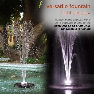 Swimming Pool Pond Floating Fountain 550GPH 3'Hx2.5'W 48 Color Changing LEDs