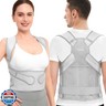 Vicorrect Posture Corrector for Women and Men: Back Support Brace Relieve Upper Back Shoulders Pain (Gray, Medium)