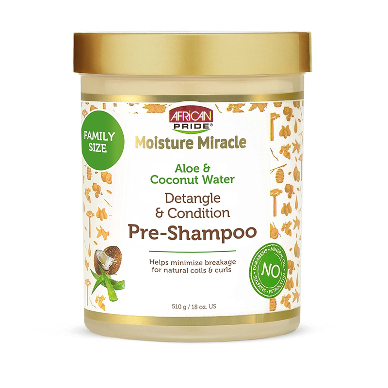 African Pride Moisture Miracle Aloe & Coconut Water Pre-Shampoo - Helps Minimize