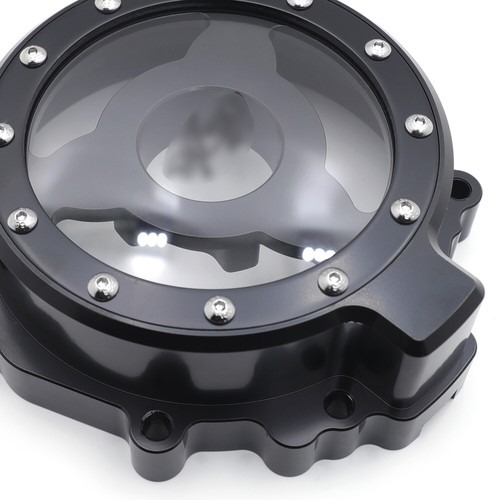 NAAAA★ Black CNC Clear Left Engine Stator Cover 