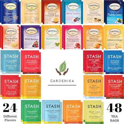 Stash Twinings Herbal Tea Sampler - Caffeine-Free Assortment - Individually Bags
