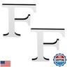 YIEMI 3D Silver Elegant Wall Letters for Stylish Letter Wall Decor and DIY Home Decoration (F, 2 pcs)