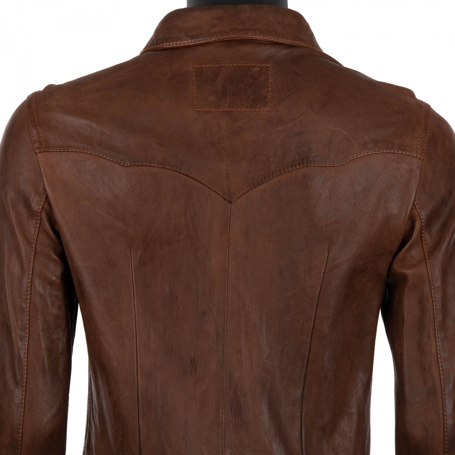 Pre-owned Dolce & Gabbana Sheep Leather Shirt Jacket With Pockets Brown S M 08893