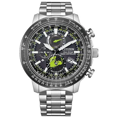 Pre-owned Citizen Promaster Sky By3006-53e Men Watch Eco-drive Direct Flight Atomic Radio