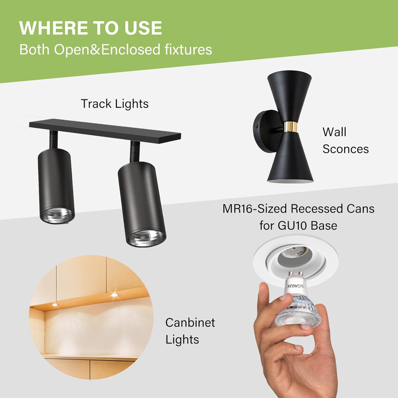 GU10 LED Light Bulbs, Dimmable 5000K Daylight White Natural Light, 4.5W 450LM, M