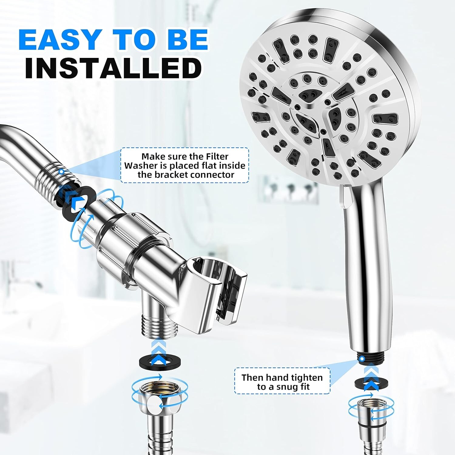 Set,59 'high Pressure Shower Head All Chrome Finish