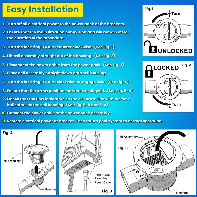 for Jandy Zodiac R0693900 TruClear Salt Cell Assembly TRUCLEAR11K TRUCLEAR11KU