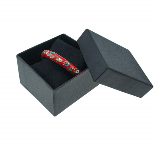 UJOY Sunflower Cloisonne Bracelet Bangle Folk Gold Women Beauty Gift Jewelry Box