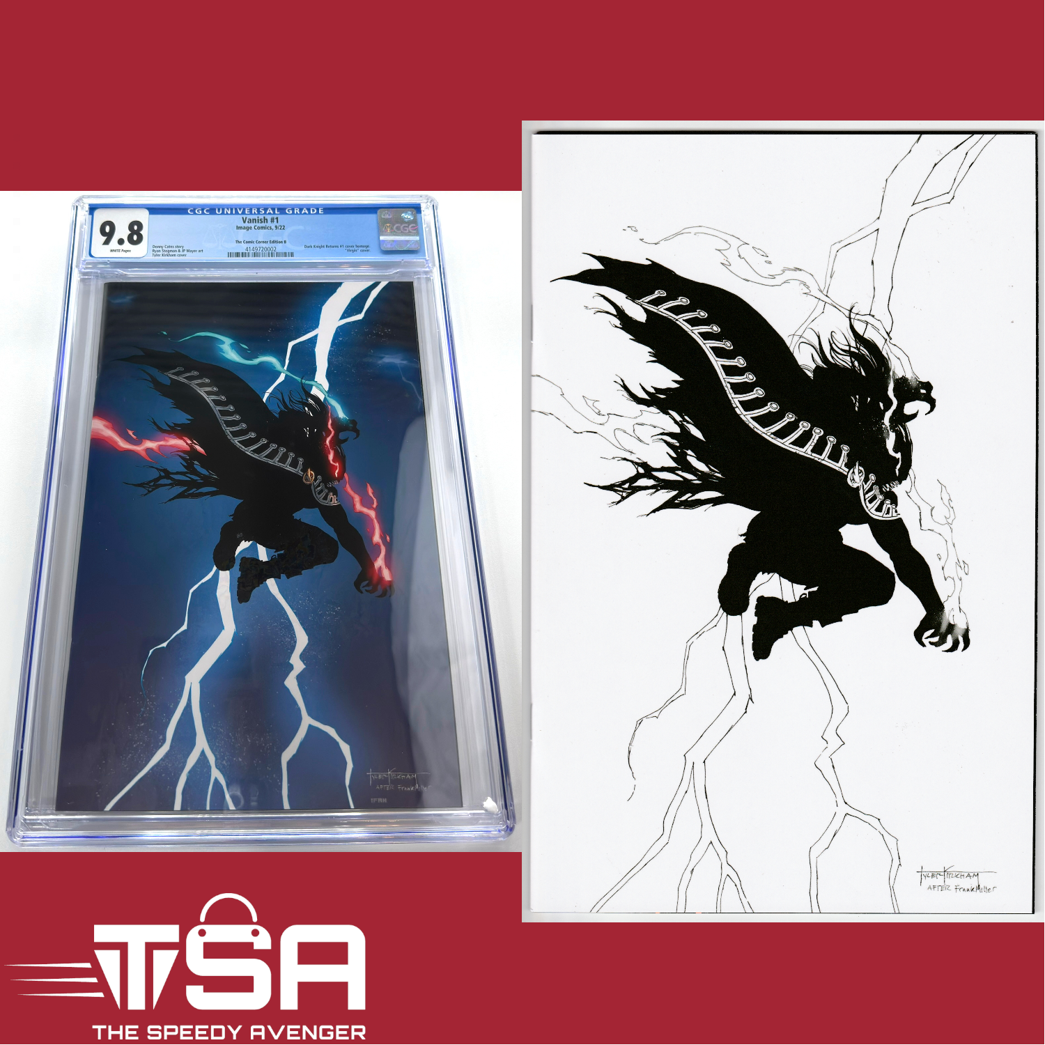 VANISH #1 Tyler Kirkham Dark Knight Returns Homage CGC 9.8 + NYCC Sketch Variant