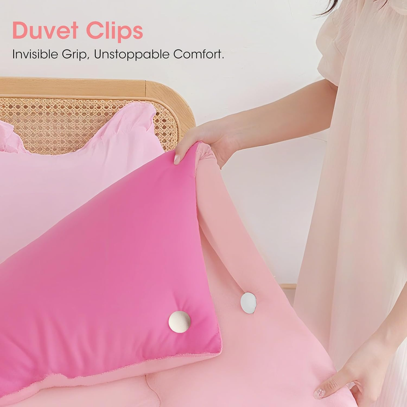 Duvet Clips,Non-Slip Quilt Fixator 16 Pcs, Duvet Pins Duvet Clips with One-Key U