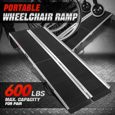 [600 ФУНТОВ] 6-футовая нескользящая переносная домашняя лестница-стремянка для перевозки инвалидных колясок