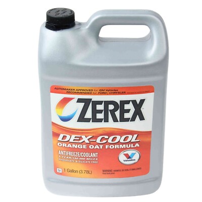 Valvoline Zerex Coolant Antifreeze DEXCOOL ''Long Life'' Orange 1 Gallon ZXEL1
