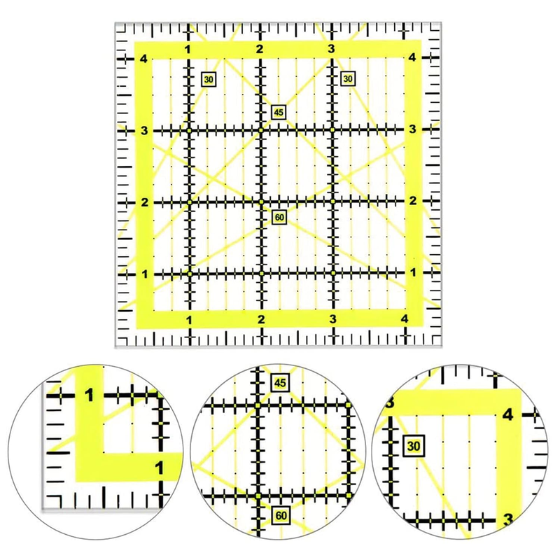 8 Pack Acrylic Quilting Ruler, Square Transparent Fabric Quilter Ruler with Doub