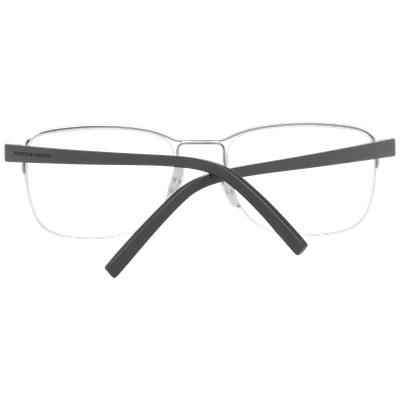 Pre-owned Porsche Design Glasses Frames P8357 B 54mm - Grey Metal Rectangular Full-rim In Clear, Demo Lenses