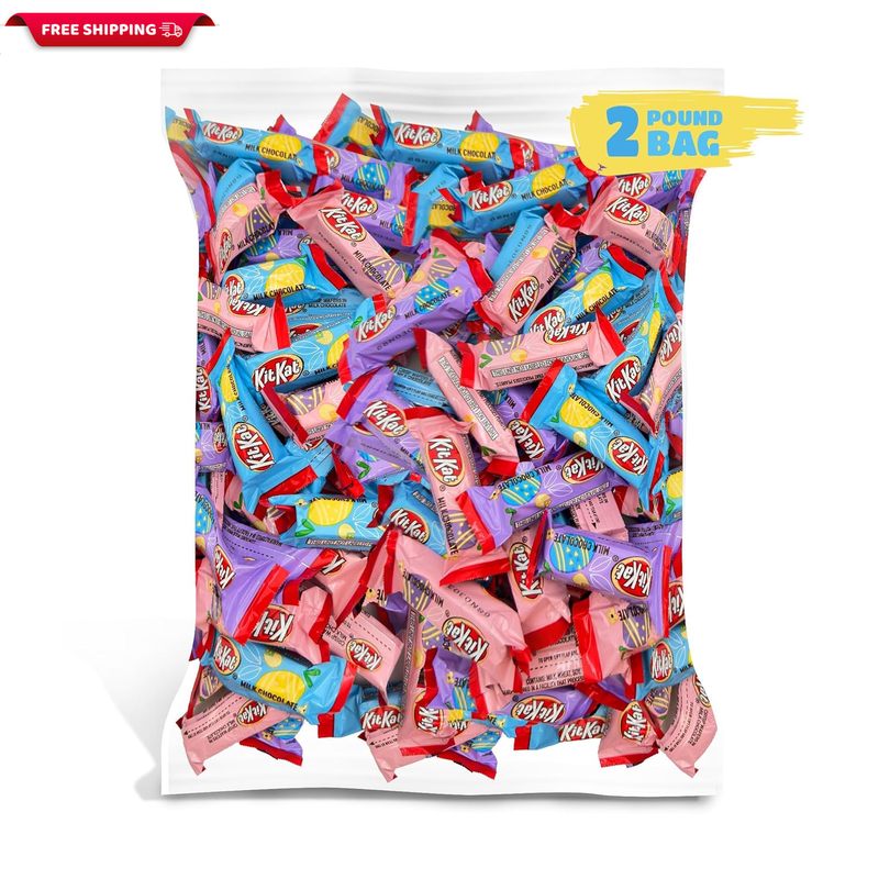 KIT KAT Milk Chocolate Miniature Candy Bars, Easter Edition, Bulk Pack 2 Pounds