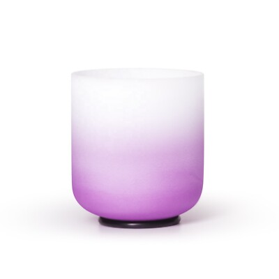 432Hz 6''B Crown Chakra Gradient Colored Frosted Crystal Singing Bowl Sound Bath