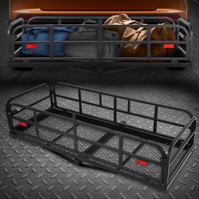 Сверхпрочная складная буксирная тяга с 2 приемниками, Корзина для перевозки груза, Стойка для крепления прицепа