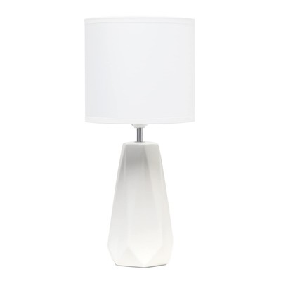LT2082-OFF Ceramic Prism Table Lamp, Off White