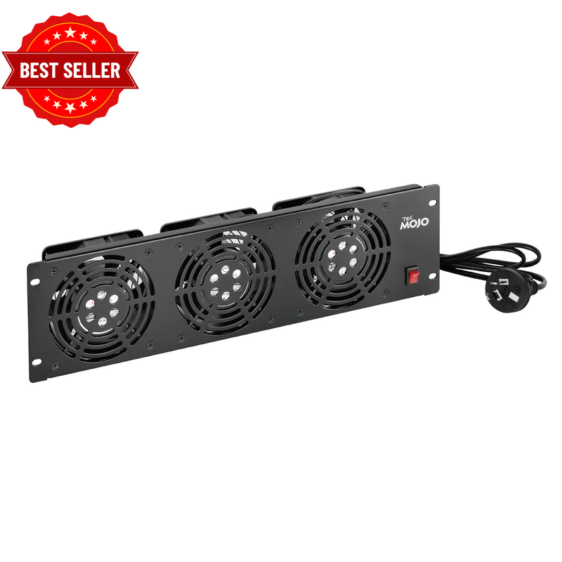 3U Server Rack Mount Cooling Fan Panels with 3 Fans, Cooling System Exhaust Airf