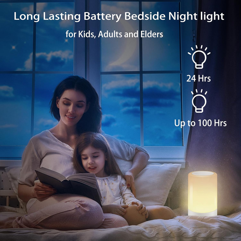 Nursery Night Light for Babies, LED Bedside Touch Sensor Lamp for Kids Breastfee