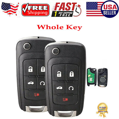 Replacement for Chevy 2010-16 Camaro Cruze Equinox Malibu Remote Key Fob 5b Pair