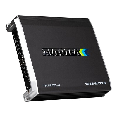 Autotek TA-1255.4 1200W 4-Channel Car Amplifier Class A/B Bass EQ Black New