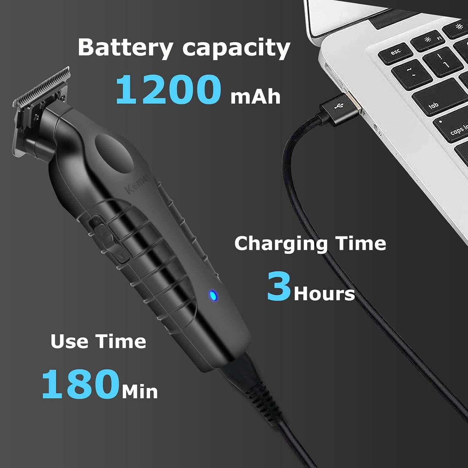 Kemei-2299 Cordless Electric Hair Trimmer Clipper Professional Cutting Machine