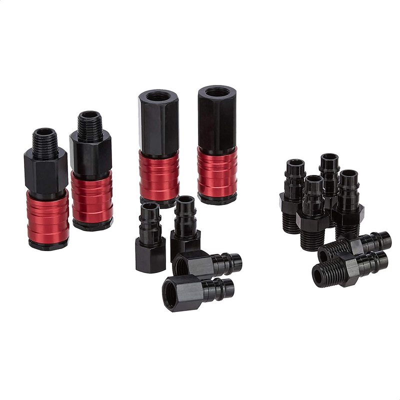 High Flow Air Coupler and Plug Kit - 1/4-Inch NPT Fittings - 14-Piece