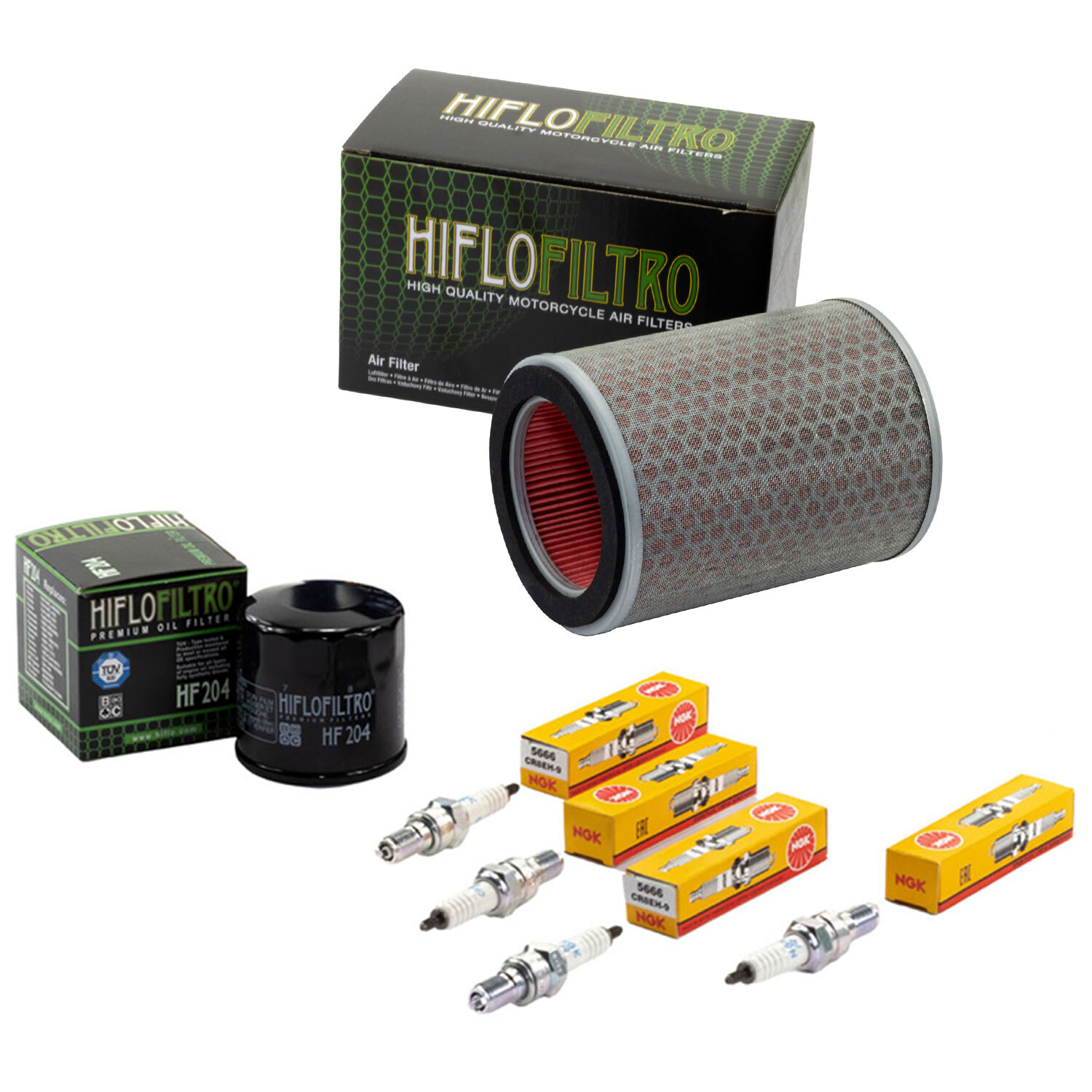 Wartung für Honda CB 900 F Hornet SC48 2002-06 Set Luftfilter Ölfilter Zündkerze