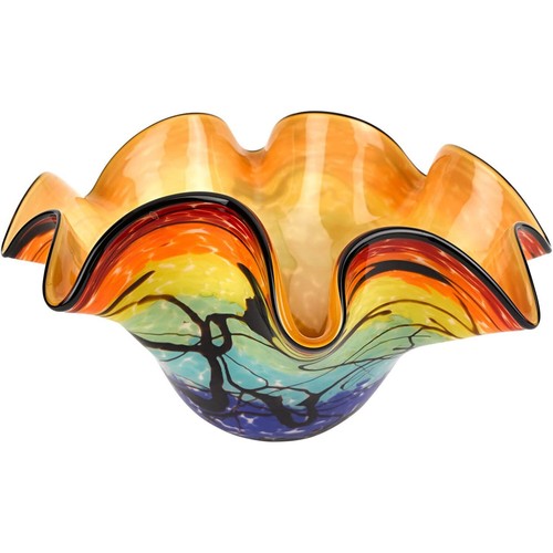 Elegant and Modern Murano Style Art Glass Colorful Centerpiece for Home Decor