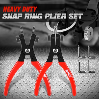 [2шт] Набор плоскогубцев для снятия стопорного кольца с внутренним и внешним съемником 6,5 мм для тяжелых условий эксплуатации