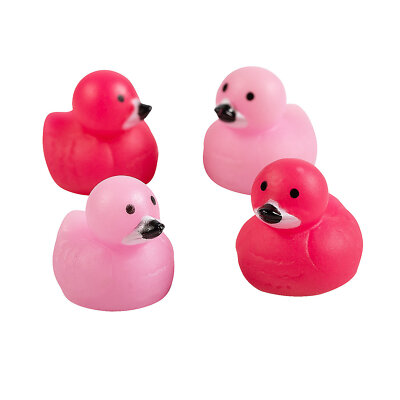 Fun Express Micro Mini Tropical Flamingo Rubber Ducks - 24 Pc