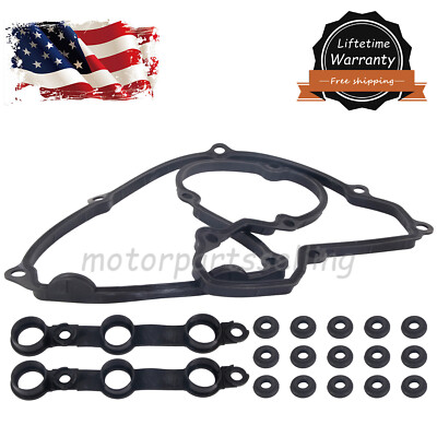153307702 For BMW Victor Reinz Valve Cover Gasket Set w/15 Bolt Seals E46 E39