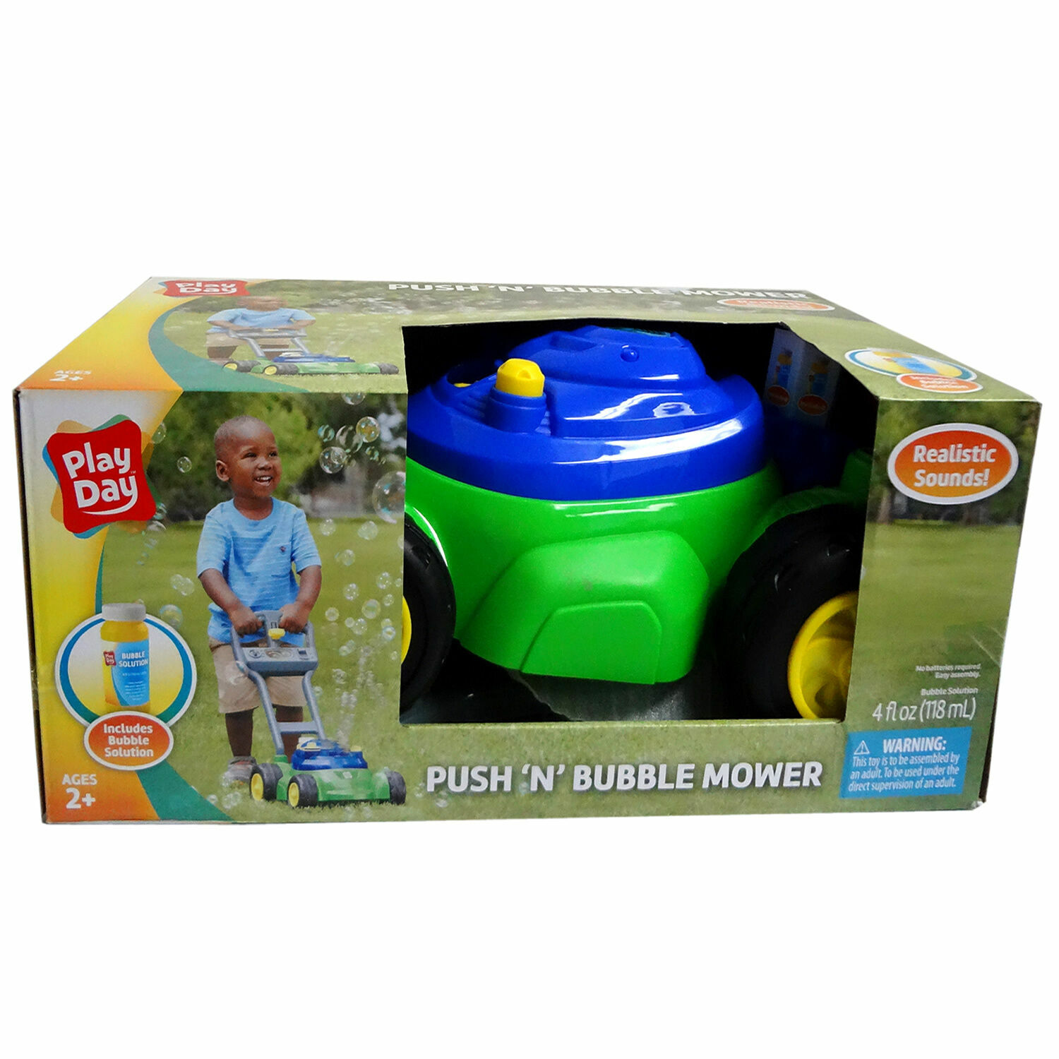 Bubble Lawn Mower Machine Toys Kids Outdoor Play Garden Soap Bubbles Solution