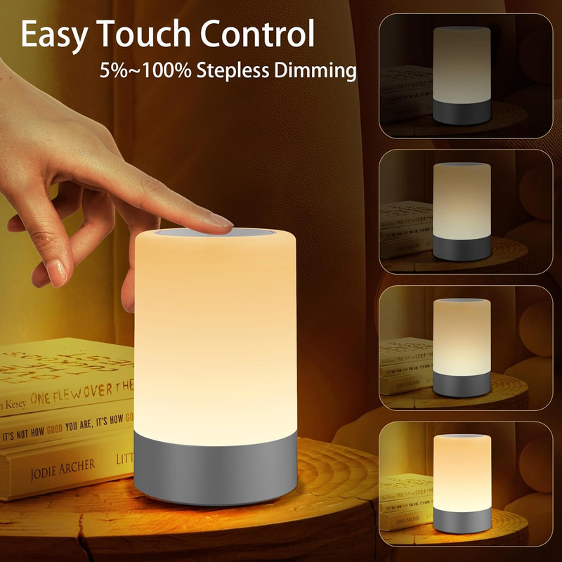 Nursery Night Light for Babies, LED Bedside Touch Sensor Lamp for Kids Breastfee