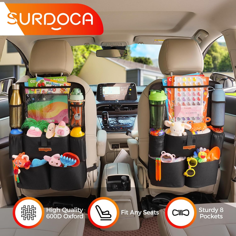 Backseat Car Organizer,4th Gen Back Seat Protector with 11 Inch Tablet Holder, 8