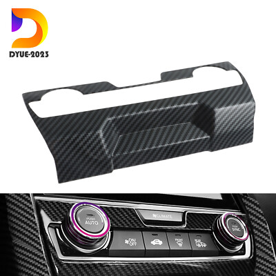 Carbon Fiber Central Console AC Switch Panel Cover Trim for 16-2021 Honda Civic
