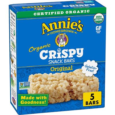 Annie's Organic Original Crispy Snack Bars, Gluten Free, 3.9 oz, 5 ct.