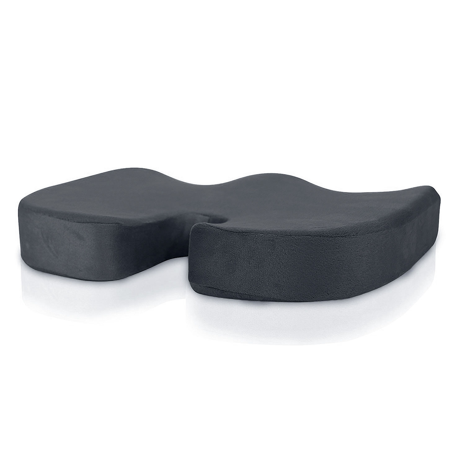 2PC SET Premium Memory Foam Lumbar Back & Seat Cushion Pillow 4 Large Chairs Blk