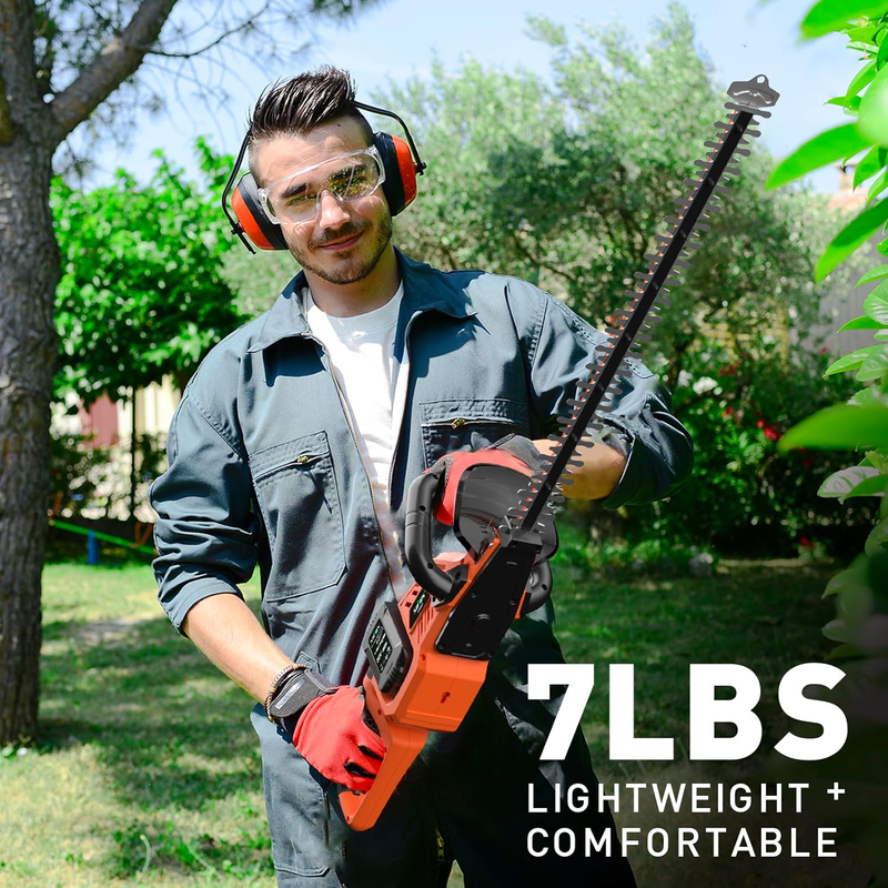 Hedge Trimmer Cordless, 40V Electric Hedge Trimmers with 22 Inch Dual Action Bla