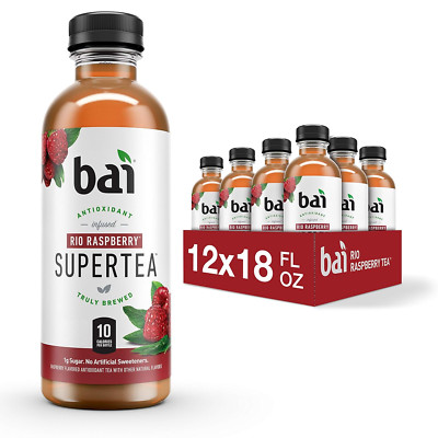 Bai Iced Tea Rio Raspberry Antioxidant Infused Black Tea White Tea 18 Fl 12 Coun