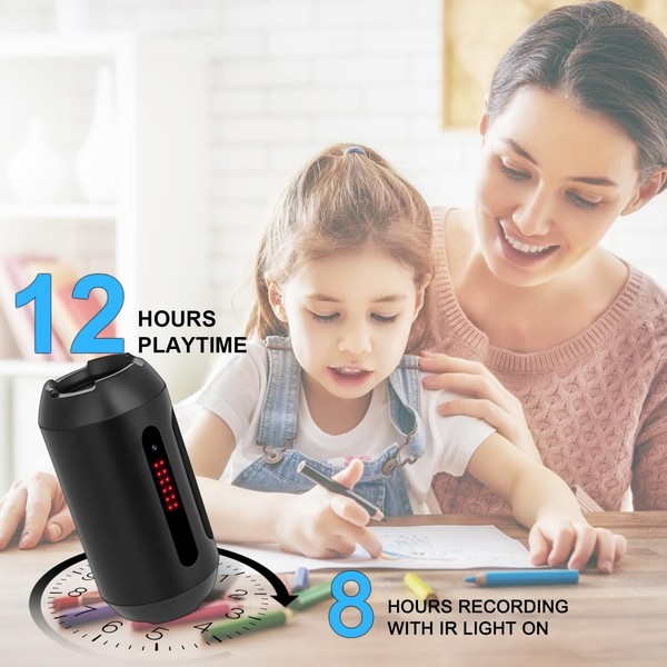 128G Spy Camera Hidden Camera Bluetooth Speaker with Night Vision 1080P Mini Cam - Image 6