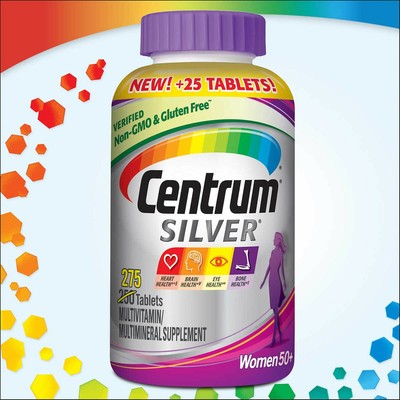 Centrum Silver Women 50+, 275 Tablets Multivitamin, Multimineral Supplement
