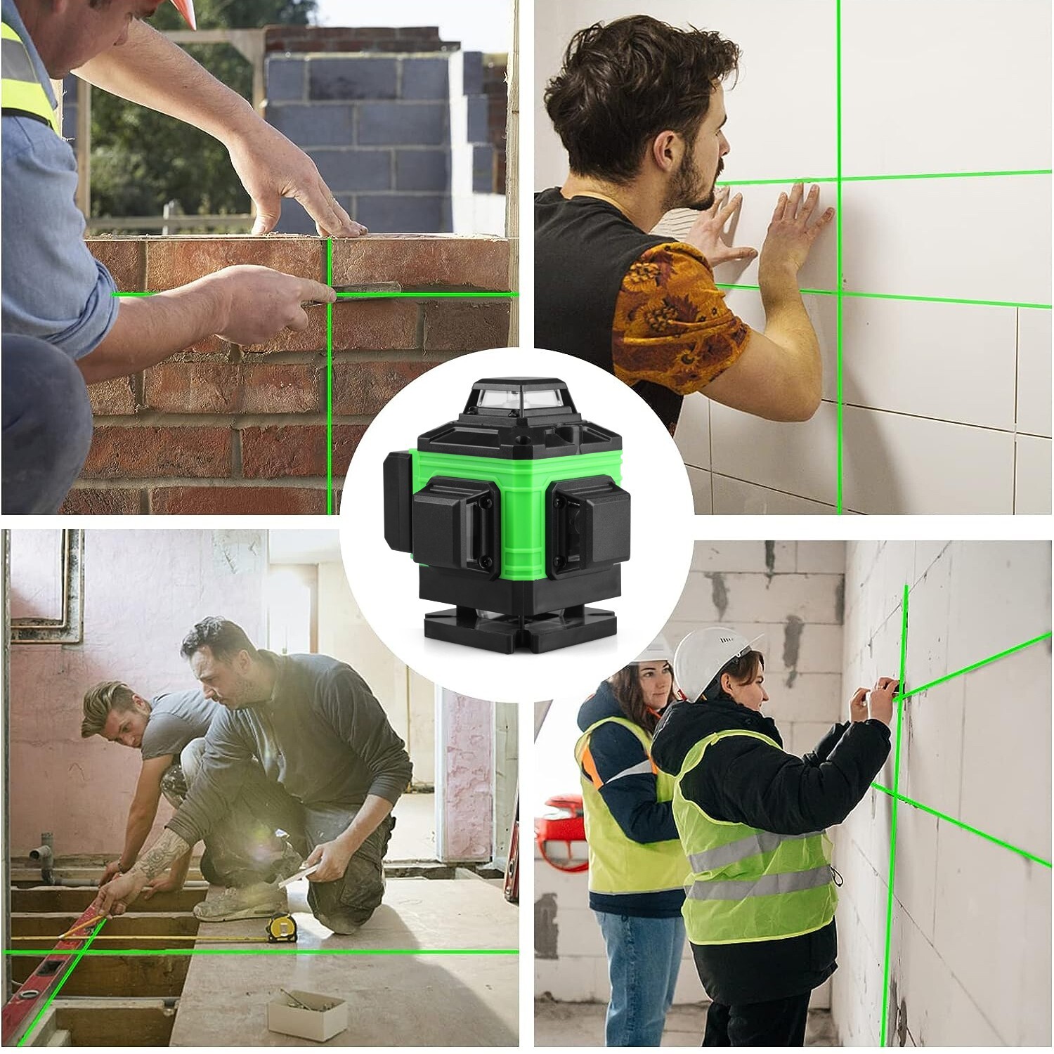 16 Lines 4D 360° Self Leveling Rotary Laser Level Cross Line Auto Measure Tools