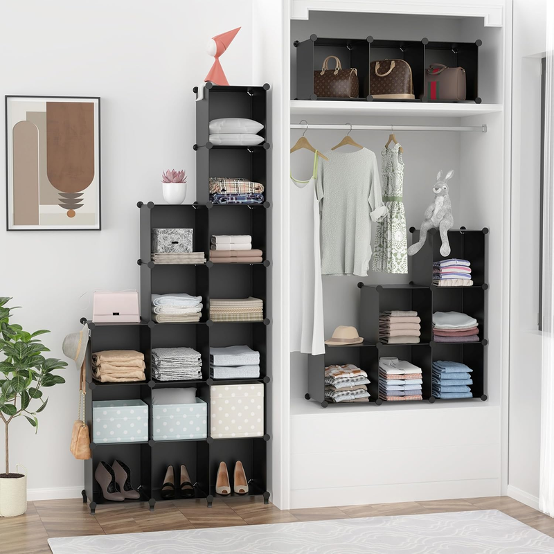 6 Cube Closet Organizers, Cube Storage Shelf Bookshelf with Metal Hammer, Organi