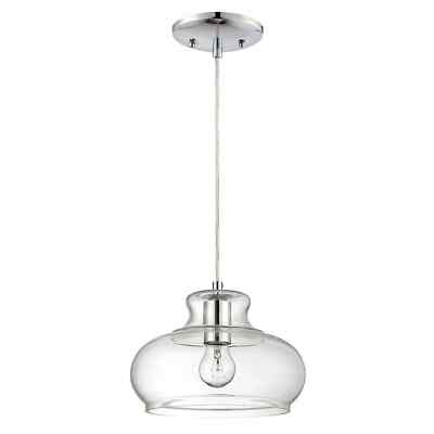 Westinghouse Lighting 1 Light Pendant, Clear LampShade, Steel, E27, Chrome - NEW